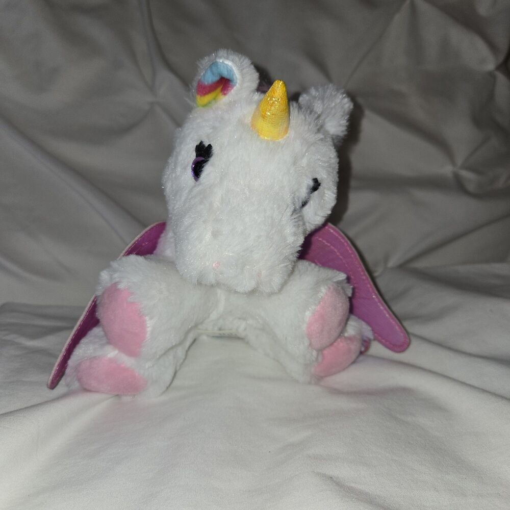 2020 Mattel Barbie Pets Unicorn Pegasus Plush Toy, Stuffed Animal Pink White